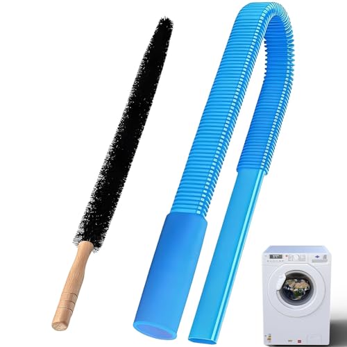 2pcs Universal Dryer Vent Cleaner Kit Tumble Dryer Cleaner with Lint Remover Brush Efficiently Blocked Dryer Ducts for Dryer Vent Power Washer Air Conditioner Hoover Attachment and Behind Applianc
