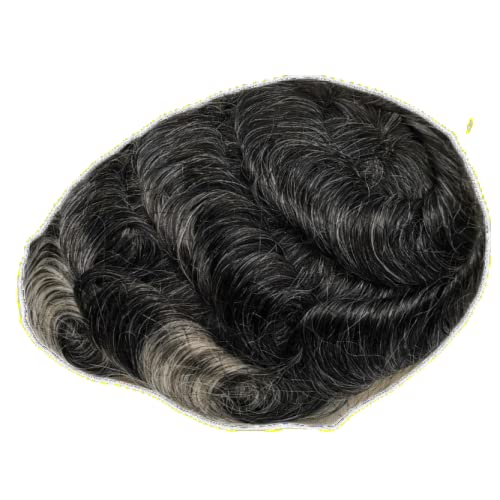 Miniatura 2 de YANAHAIR Toupee para hombres y hombres, piezas de cabello para hombre, sistema de reemplazo de prótesis onduladas de tupé, 100% cabello humano real