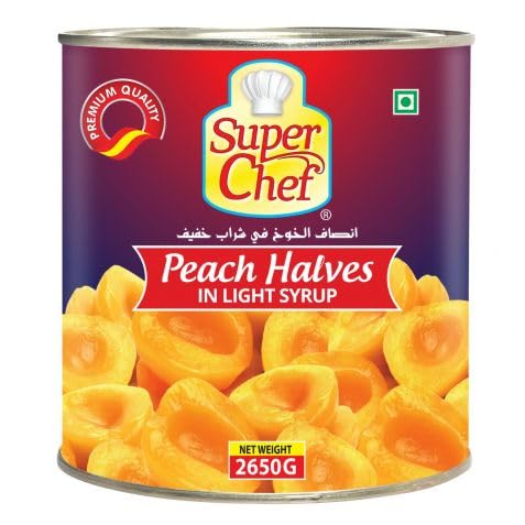 SUPERCHEF PEACH HALVES IN LIGHT SYRUP 2.6 KG