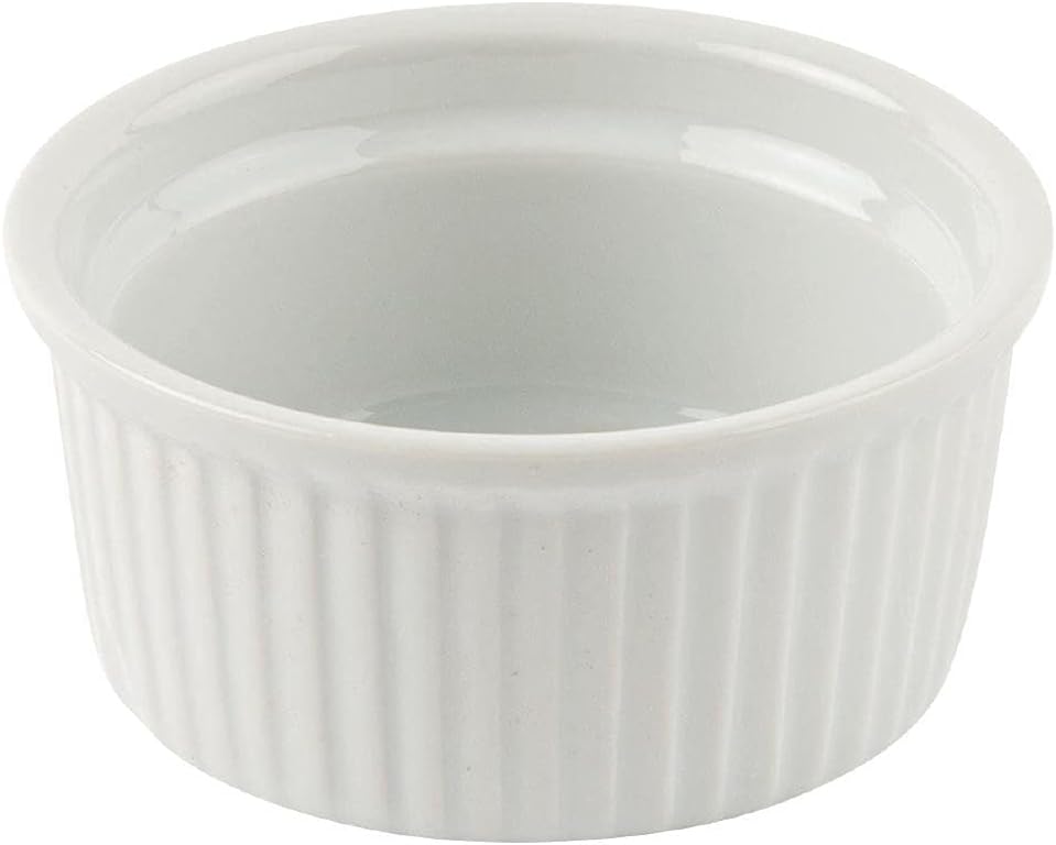 Ramekin 85mm (3.35") diameter. Box quantity 12.