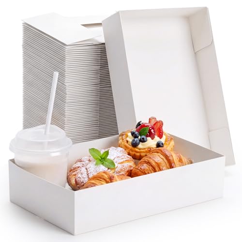 Image of Chinco 100 Pieces Paperboard Kraft Food Trays 4 Corner Pop up Food Tray Disposable Foldable Cardboard Movie Night Snack Party Container Box for Holding Drink at Stadiums or Theaters (White)