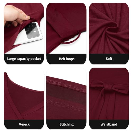 Image of Runwind Plus Size Dress for Women - 3 /4 Sleeve V Neck Maxi Dresses for Women (XL-6XL)