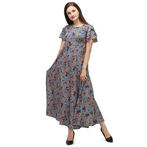 Image of OOMPH! Women's Western & Fusion wear Crepe A-Line Maxi Dress - mdfoil