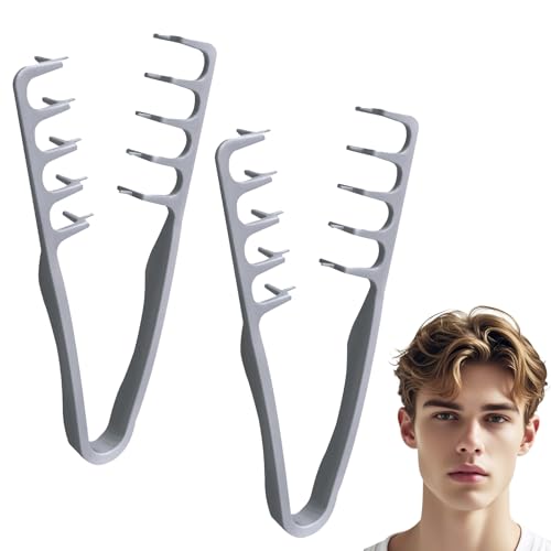 Stylingkamm Mit Textur, 2pcs Großzahnkamm Für Volumen & Pflege, Texture Comb, Haarstyling-Kamm Mit Breiten Zähnen Für Volumen, Volumizing Wide-Tooth Hair Styling Comb von Pony, Nahtpflege
