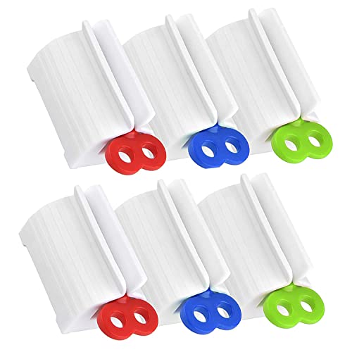 STOUCLA Pack de 6 exprimidores de tubo, soporte manual para pasta de dientes, para gel de pelo, crema de manos y mostaza Tubular Goods, color blanco Cover