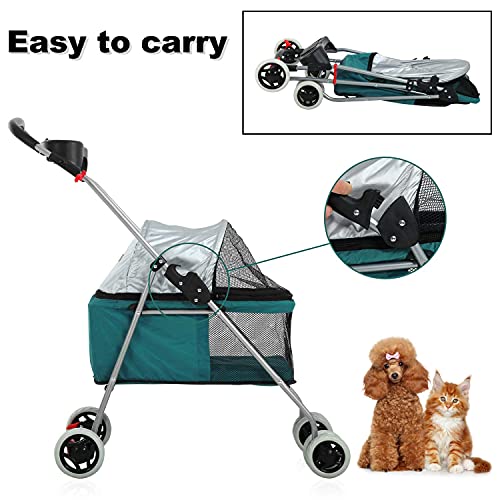 Pet Stroller - MeetPerfect Luxury Pet Roadster for Dogs and Cats Waterproof Dog Cart Dog Stroller Cat Stroller Pet… - Image 4