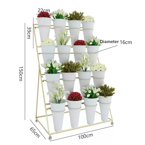 Étagère à fleurs 16 compartiments en métal robuste pour agencement de fleuriste - 3