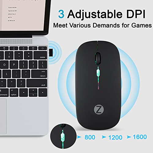 Image of Zoook Blade Wireless Mouse -Rechargeable 7 Colour mice /RGB Breathing Lights / 3 DPI Levels /Auto Shut Down /Silent Click Technology / 600 Mah Battery /Light Weight /Plug and Play (Black)