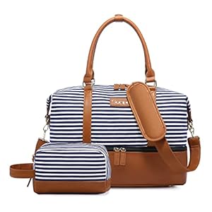 Sucipi Sac de Voyage Femme, Sac Weekend Polochon en Toile PU Cuir Grand Femme avec Poche à Chaussure et Trousse de Toilette