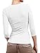 NE PEOPLE Womens Light Weight Basic 3/4 Sleeve V Neck Casual T Shirt with Stretch-White-M