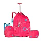 Kit Mochila Escolar Rb Rebecca Bonbon Rodinha Carrinho Estojo E Lancheira Holográfica Pompom (Rosa)