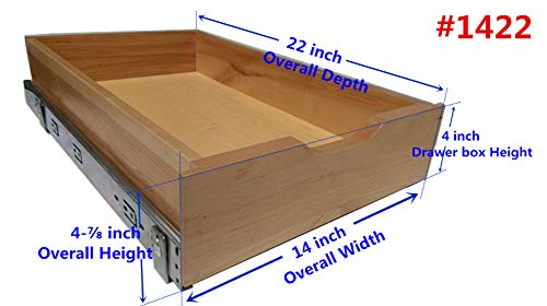 Fully Assembled Soft Close Drawer Organizer | Pull Out Under Cabinet Sliding Shelf Pull Out Organizer Drawer | Roll Out Wood Box Storage Shelve | Dovetail Joint Rolling Tray |14'' W X 22'' D #TOP7