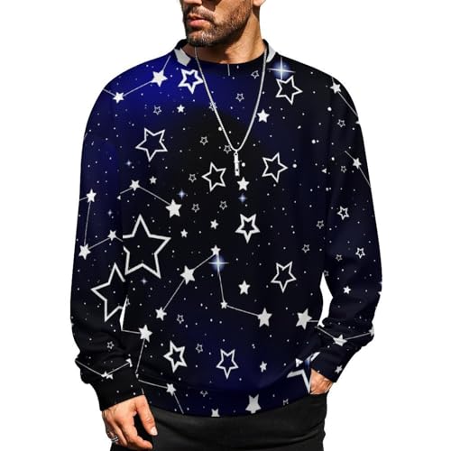 MoBlinko Navy Stars and Collections Mens Sweater Crewneck Sweater Lightweight Sweaters for Men Long Sleeve Pullover
