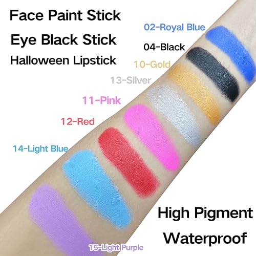 MEICOLY Light Blue Eye Black Stick,Waterproof Baseball Softball Football Lacrosse Stick,Pale Blue Face Body Paint Stick for Halloween SFX Cosplay Corpse Bride Avatar Sally Makeup