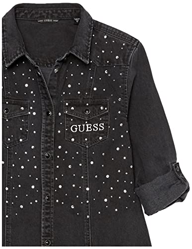 GUESS Girls' Long Sleeve Denim Button Down Shirt2