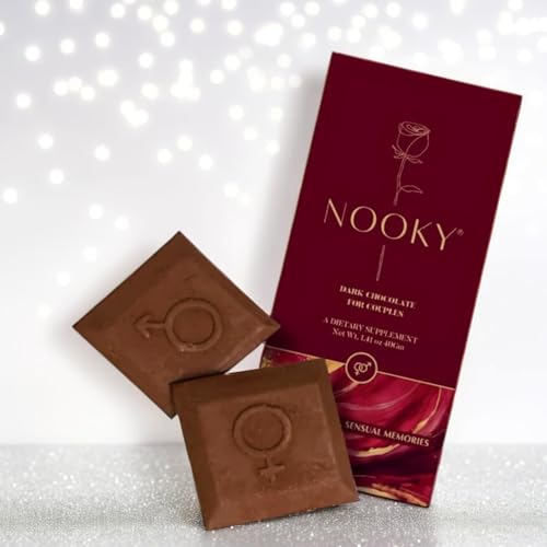 Nooky Couple Dark Chocolate for Men & Women (Pack of 1) | Premium Dark Chocolate Treat | Gift for Couples | Vegan & Gluten-Free | Crafted for Everyday Indulgence, 40 g