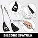 Heavy Duty Silicone Spatula Set, 2 Piece Heat Resistant BPA Free Cooking Spatulas with Stainless Steel Handle, Non Stick Silicone Turner for Pancakes, Eggs, Fish, Kitchen Cooking Utensils