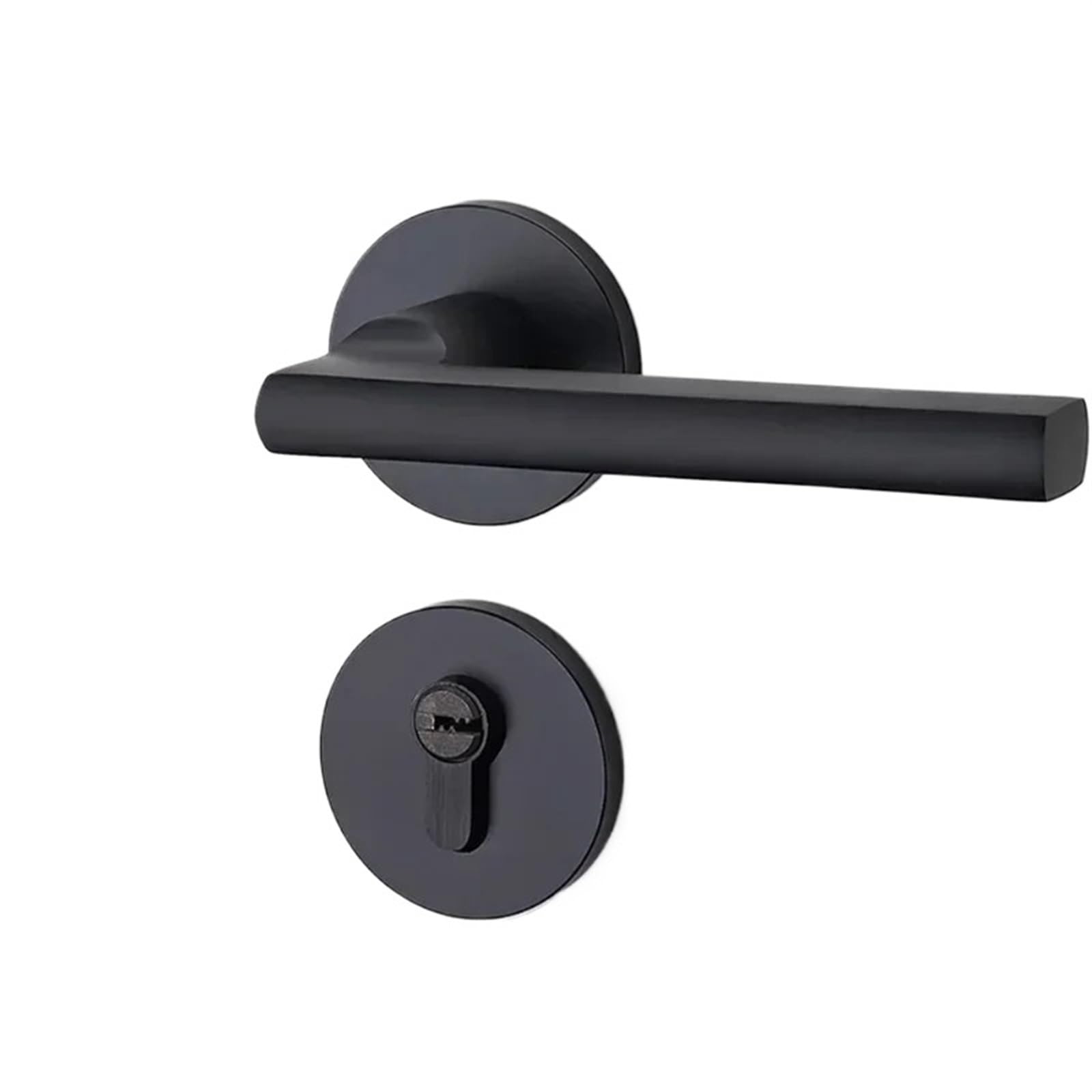 Poignée de porte de chambre droite avec serrure silencieuse pour salle de bain