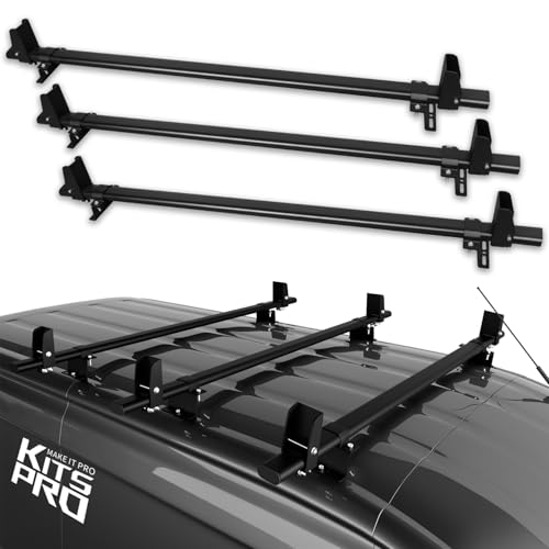 KitsPro 400lb Roof Rack Cross Bars for 2015-2024 Ford Transit Cargo 150 250 350 HD, Matte Black...