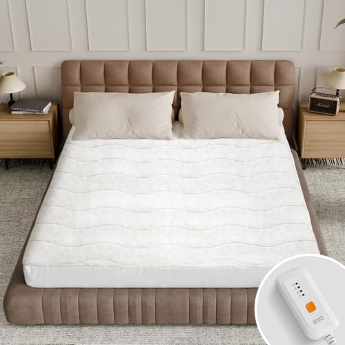 Templewet Heated Mattress Pad Twin Size - Single Control Electric Mattress Pad with 4 Heat Settings & 10 Hour Auto Off,Bed Warmer Mattress Cover 15' Deep