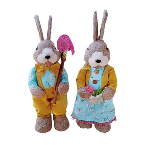 Nishiyuenyi 2 Piezas de Estatuilla de de Paja de Pascua, Estatuas de de Pie, Lindo Juguete, Adornos de, Estatuilla de para Mes