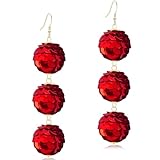 WUWEIJIAJIA ボヘミアン 手作り キラキラ スパンコール ビーズボール 軽量 ダングル ドロップ イヤリング 夏休み ジオメトリ フラワー フック イヤリング 女性用, スパンコール。, 宝石なし