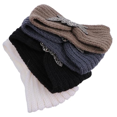Accessoires cheveux bandeaux chic et chaud femmes laine hiver 4pcs