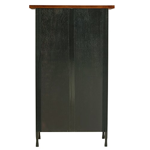 Image of Ironcraft Solid Wood Mantel Height Rustic Bookcase with Drawer Storage, Mission Oak Brown and Black - Leick Home, 11262
