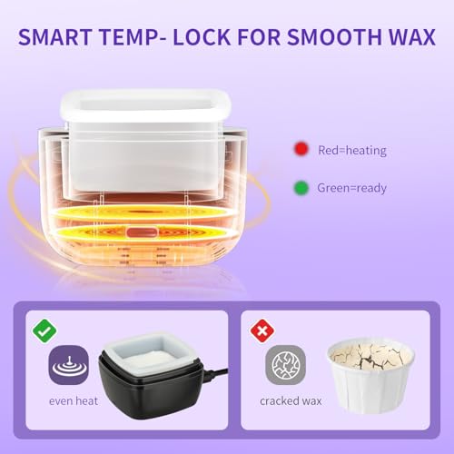 Nose Wax Kit Men, Nose Ear Hair Waxing Kit for Men and Women with 100g Wax, 45 Sticks, Nose Ear Hair Removal Kit, USB Fast Heat, Smart Constant Temp, Multi-Accessories, Black
