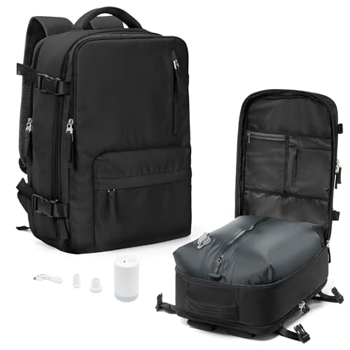 Image of coowoz Vacuum Travel Backpack With Pump For Women Men Airline Approved,Carry On Backpack,Large Hiking Laptop Backpacks Waterproof Outdoor Sports Rucksack Casual Daypack Backpacks