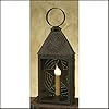 Colonial tin works half round lantern with punched design grey  urban country home decor