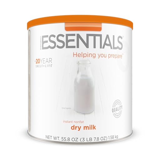 Emergency Essentials Fortified Instant Nonfat Dry Milk #10 Can, Freeze-Dried Instant Milk Powder, Emergency Bulk Food Cans, Long 20-Year Shelf Life