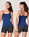 BAMBOO COOL Shelf-Bra Lingerie Camisole for Women Basic Tank with Adjustable Strap Soft Undershirt Dark Blue