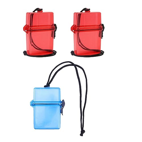 Cabilock Id Card Holder 3pcs Boxes Sealed Box Plastic Organizer Box Outdoor Receptacle Box Outdoor Storage Box Watertight Box Carry Box Container Survival Box Survival Box Badge Holder