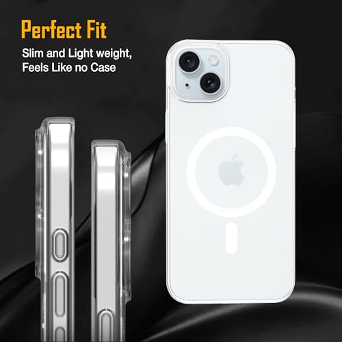 Image of Zapcase Back Case for iPhone 15 Plus | Slim Lifetime Anti-Yellow Crystal-Clear Cover with Elevated Camera Protection & MagSafe Compatibility | Premium German Polycarbonate | Shockproof | Clear