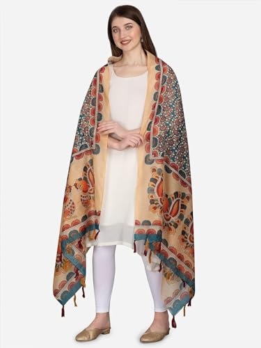 Women's Kalamkari and Floral Digital Printed Chanderi Silk Dupatta4
