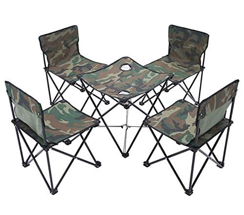 HUAWELL Lightweight Camping Chair 5-Pack Folding Portable Seat Stool with Shoulder Strap, Perfect for Outdoor Traveling Camping Picnic Fishing (Camouflage 5 Piece Set)