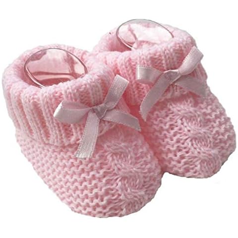 Kids Essentials Knitted Bow Booties in Pink Cover