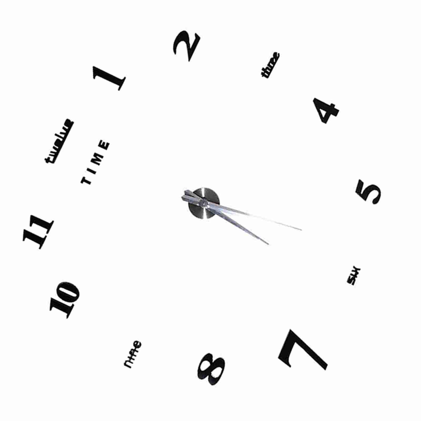Jelquix 3D Acrylic Modern DIY Large Wall Clock Kit Mirror Sticker for Home Office Decor, Wall Clock Sticker for Living Room Bedroom Kitchen Bathroom