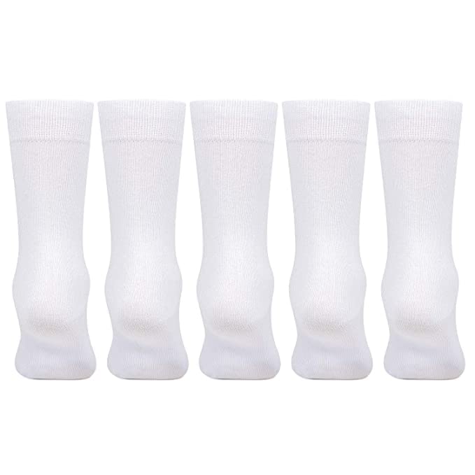 Image of Missby Unisex-Kids Age-wise Combed Cotton School Socks - (Pack of 05 Pairs)
