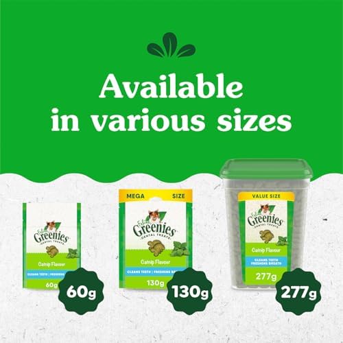 GREENIES Feline Cat Treats Adult Natural Dental Care, Catnip Flavour, 2.1oz. Pouch — view 8