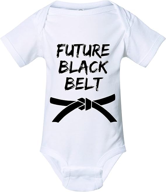 Image of Freedomtees Future Black Belt Funny Bodysuit Baby Infant boy or Girl 1 Piece Martial Arts Jiu Jitsu