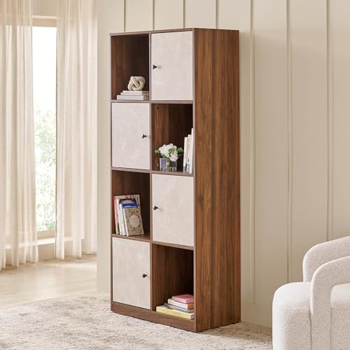 Image of Home Centre | Addison 4-Tier Book Cabinet | Engineered Wood | Brown | 1 Year Warranty