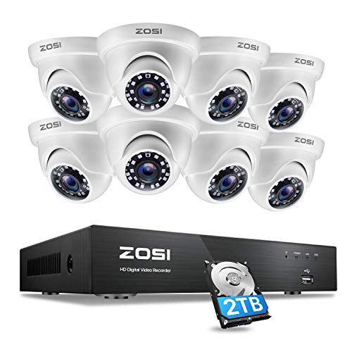8CH Ultra HD 4K Außen Dome Video Überwachungskamera System mit 2TB Festplatte, H.265+ 4K (8MP) DVR Recorder mit 8 UHD 4K Sicherheitskamera Set,