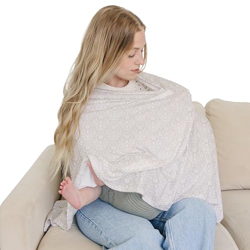 Image of Sorrel + Fern Nursing Cover Up for Breastfeeding - Breathable Breastfeeding Cover with Removable Arch Neckline for Women - Breast Feeding Covers for Women (Meadow Reflection)