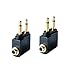 Dual 3.5mm Male to 3.5mm Female Airplane Headphone Adapter Gold Plated (2 Pack)