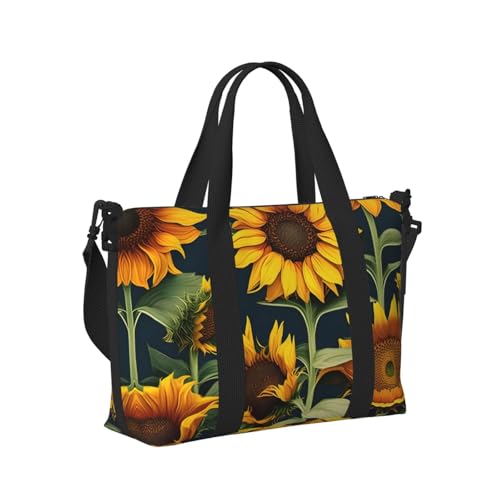 Wild Flower Sunflower Print Travel Duffle Bags Weekender Overnight Bags For Business Family Trip3