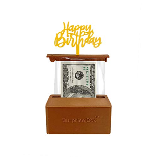 Money Cake Dispenser Box, Cake Money Pull Out Kit, Money Cake Set includes 1 plastic roll (50 connected pockets) and Happy Birthday, Graduation, or Card Holder Topper