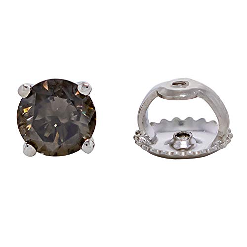 New World Diamonds 0.40 Carat Lab-Created Diamond Olive Mens Single Stud Earring 14k White Gold