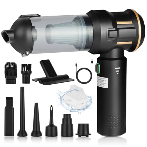 Alaoo Aspirateur à Main, 16000Pa Mini Aspirateur sans Fil Portable à 3 Vitesses, Multifonctionnel Aspirateurs Voiture Puissant sans Fil pour Voiture Animaux...